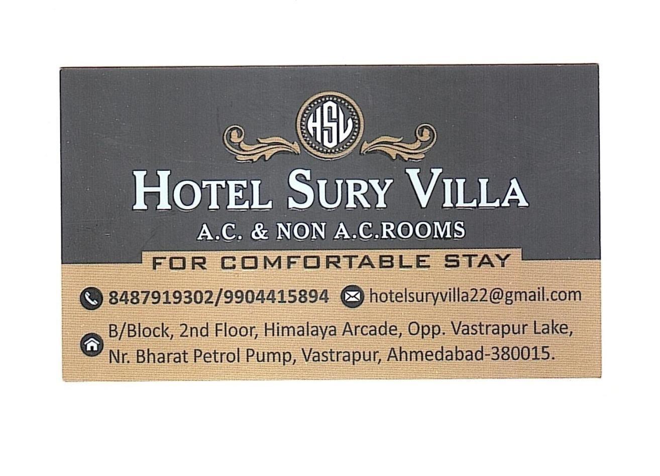 Hotel Sury Villa Ахмедабад Екстер'єр фото